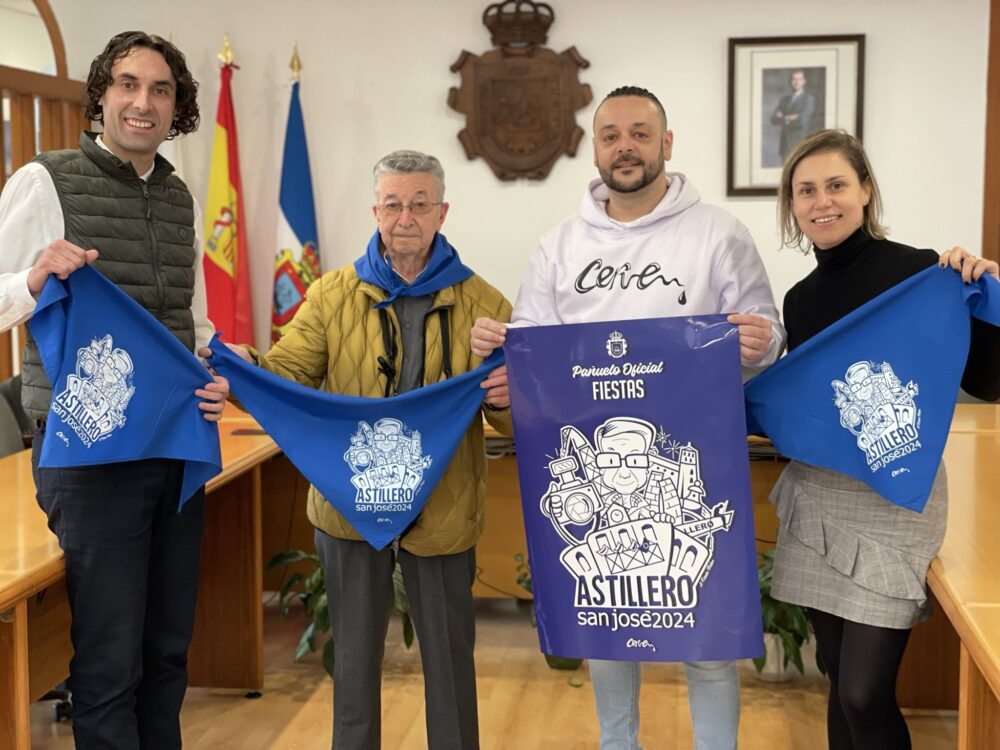 Astillero muestra el nuevo pañuelo de las Fiestas de San José 2024, con